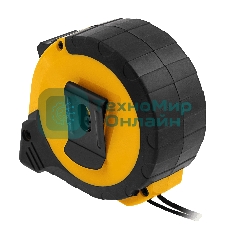 Рулетка Denzel 8м х 25мм, двухкомп. корпус, кнопка-пауза