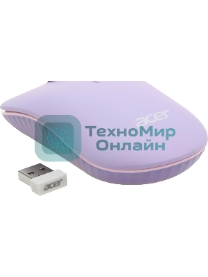 Комплект клавиатура + мышь Acer OCC205 беспроводной USB, 1200 dpi, фиолетовый