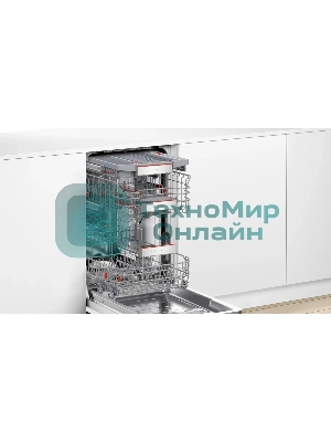 Встраиваемая посудомоечная машина Bosch SPV6ZMX17E, серебристый, 44.8 см, 10 компл., 43 дБ, класс A+++