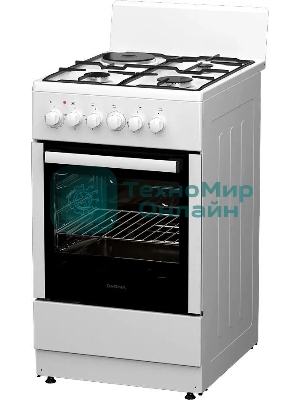 Плита комбинированная Darina 1E КМ241 321 W белый, конфорок 3 газовых и 1 электрическая, духовка 50 л, 50 см x 85 см x 60 см