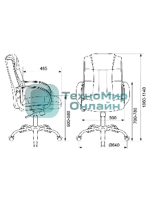 Кресло Бюрократ T-800N/BLACK черный, кожа