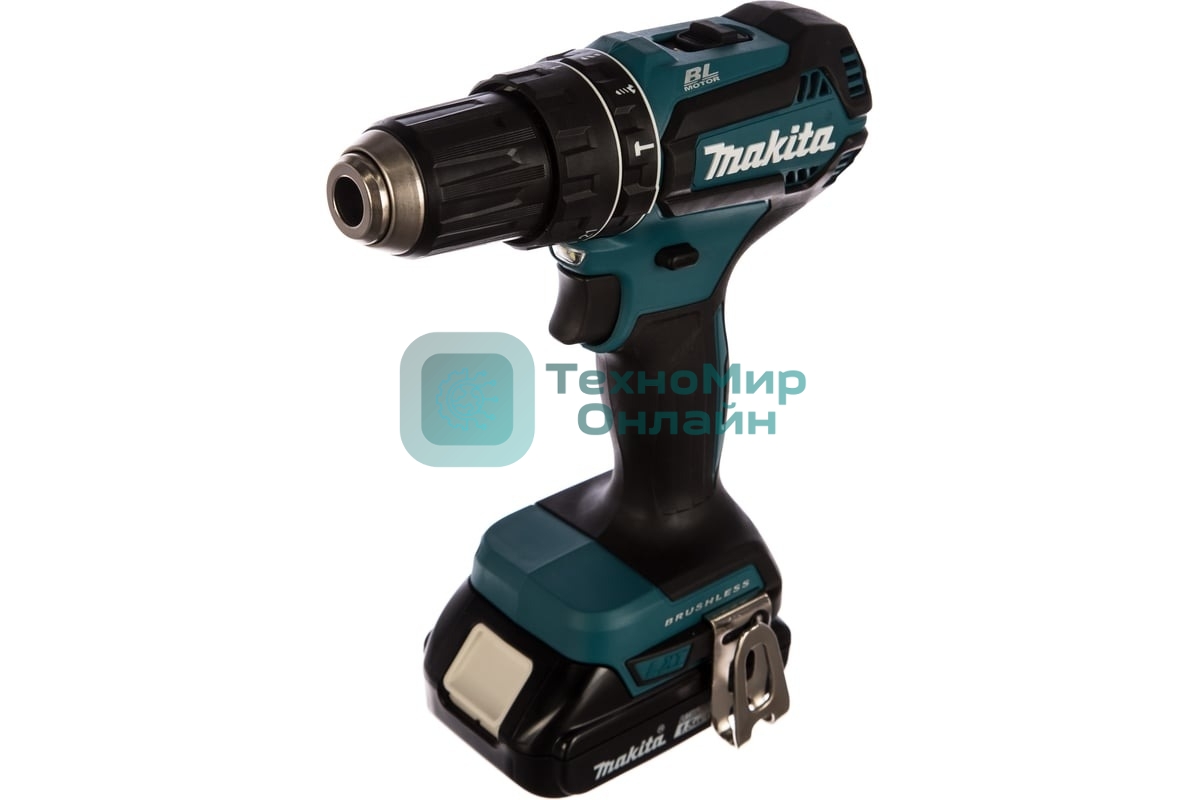 Аккумуляторная дрель-шуруповерт Makita DHP485SYE б\щет, 18В, 2х1.5 А·чLi-ion, БЗП-13мм,0-500\1900об\м, 50\25Нм