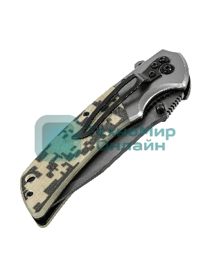 Нож складной Denzel, многоцелевой, системы Liner-Lock, с накладкой G10 на классической рукоятке 79207