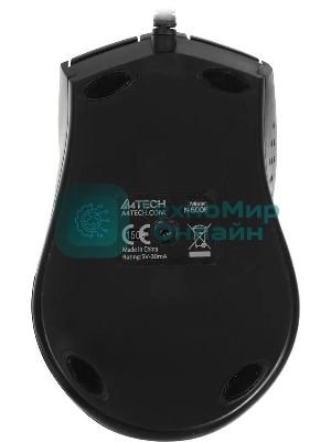 Мышь проводная A4Tech N-500F серый глянец/черный, 1200 dpi, USB, кнопки - 4