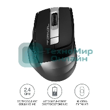 Мышь беспроводная A4Tech Fstyler FG35 серый/черный, 2000 dpi, радиоканал, USB, кнопки - 6