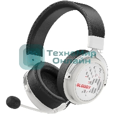 Гарнитура Bloody MR590 Sports Red белый/чёрный, беспроводная + проводная, Bluetooth, до 35 ч