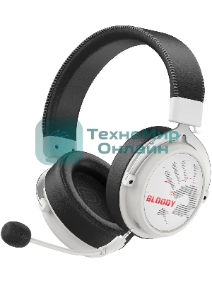 Гарнитура Bloody MR590 Sports Red белый/чёрный, беспроводная + проводная, Bluetooth, до 35 ч