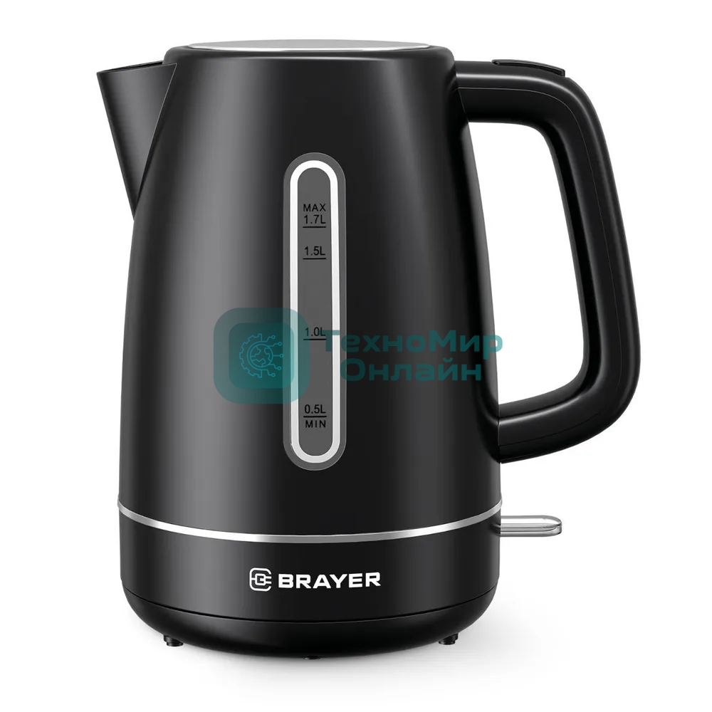 Чайник электрический BRAYER BR6103BK 2200 Вт, 1.7 л, черный