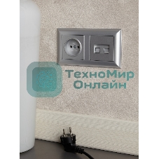 Рамка 2-местная IEK BRITE РУ-2-Бр DECOR 3D-форма алюминий/алюминий