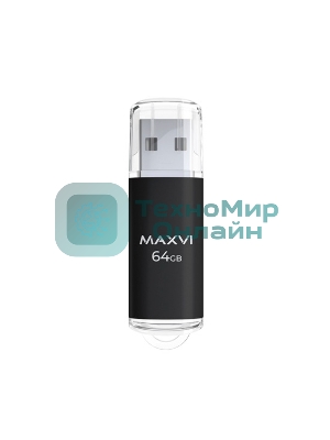Флешка USB Maxvi MP black (FD64GBUSB20C10MP), 64Gb, USB 2.0, R/W 20/10, черный