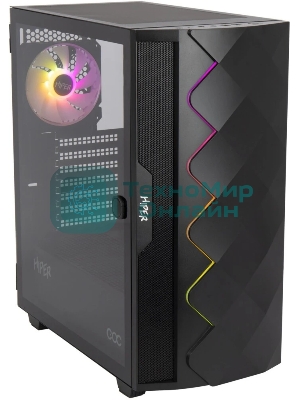 Компьютерный корпус Hiper DCB черный без БП ATX 1x120mm 1x140mm 1xUSB2.0 1xUSB3.0 audio bott PSU