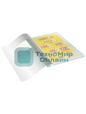 Папка-скоросшиватель Silwerhof 255123-04 A4, прозрачный верхний лист, 30 вкладышей, боковая перфорация, полипропилен зеленый