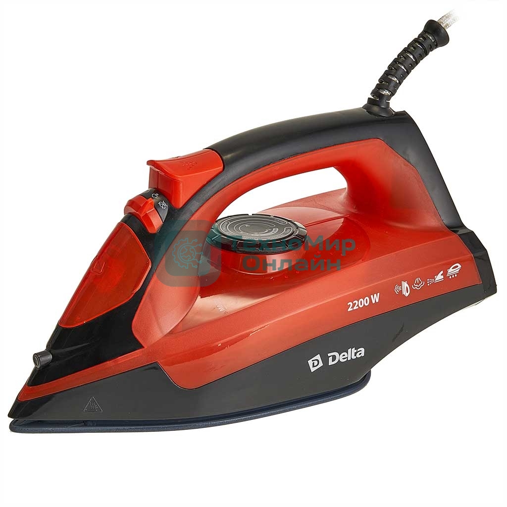 Утюг Delta DL-755 черный/оранжевый, 2200 Вт, 23 г/мин, 125 г/мин, 250 мл