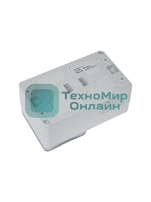 Блок открытого монтажа AtlasDesign PROFI IP54: розетка с заземлением со шторками 16А, выключатель 2-клав.10А, серый