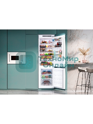 Встраиваемый холодильник LEX LBI177.2D белый двухкамерный 177/64 л морозилка снизу