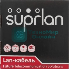 Кабель информационный Suprlan Premium 01-0307-1, cat.5e U/UTP 4 пары 24AWG LSZH, универсальный, 305м, серый