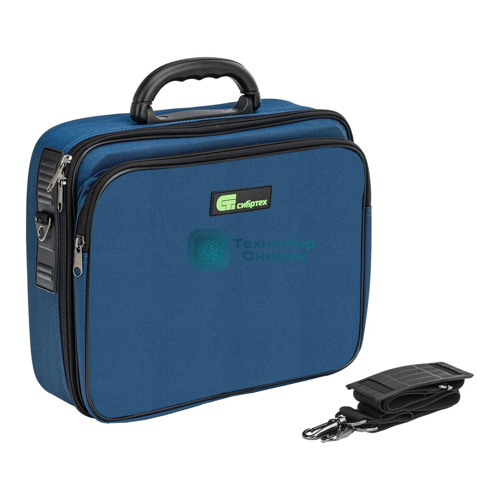 Сумка для инструмента (кейс монтера) Сибртех 365х300х110 мм, 10 карманов, наплечный ремень
