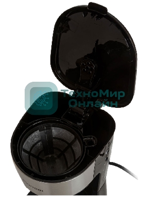 Кофеварка капельная Pioneer CM053D серебристый/черный, исп. кофе - молотый, 0.75 л, 600 Вт