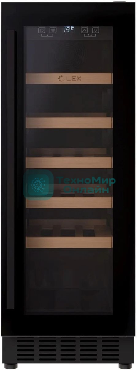 Винный шкаф LEX LWD3020BL черный, 56 л, 1 отсек, 20 бут.