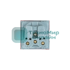 Розетка EKF PROxima 45х45 (2 модуля), с заземлением, красная, прямая