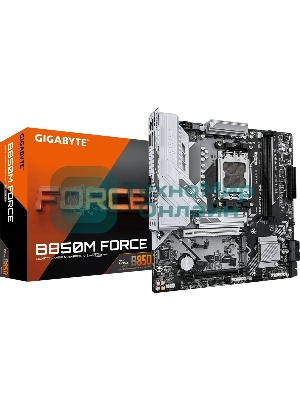 Материнская плата Gigabyte B850M FORCE, AM5, AMD B850, 2xDDR5, 4xSATA, 3xM.2, 1xPCIe 5.0 x16, 1xPCIe 4.0 x4, 1xHDMI, 1xDP, 1x2.5Gb LAN, 1xUSB-C 5Gbps, 1xUSB-A 10Gbps, 2xUSB-A 5Gbps, 2xUSB-A 2.0, 3x3.5 мм, 7.1, mATX
