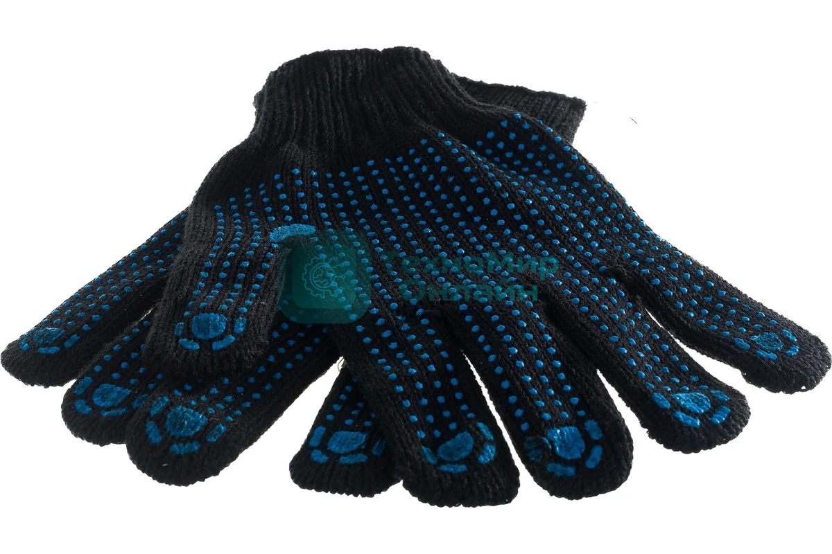 Перчатки трикотажные Сибртех, акрил, с ПВХ точкой, 7 класс