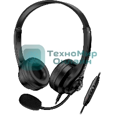 Гарнитура Genius HS-235U чёрный, проводная, USB, накладные, регулятор громкости