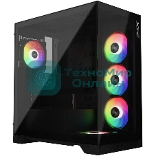 Компьютерный корпус XPG INVADER X BLACK (INVADERXMT-BKCWW) Mid-Tower Gaming ATX PC Case with Panoramic View, Tempered Glass Panels, and RGb Lighting Black