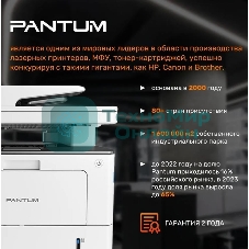 МФУ лазерное Pantum BM5100ADW, A4, ч/б, печ. до 40 стр/мин., скан. до 24 стр/мин., 1200x1200dpi, USB, RJ-45, Wi-Fi, проектная модель