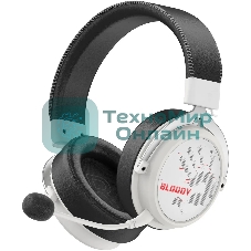 Гарнитура Bloody MR590 Sports Red белый/чёрный, беспроводная + проводная, Bluetooth, до 35 ч