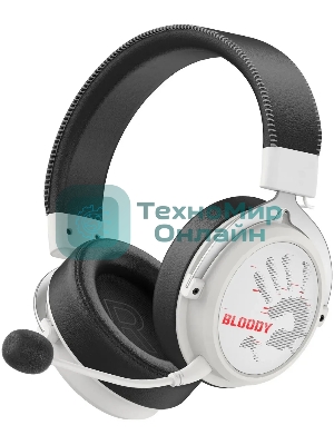 Гарнитура Bloody MR590 Sports Red белый/чёрный, беспроводная + проводная, Bluetooth, до 35 ч