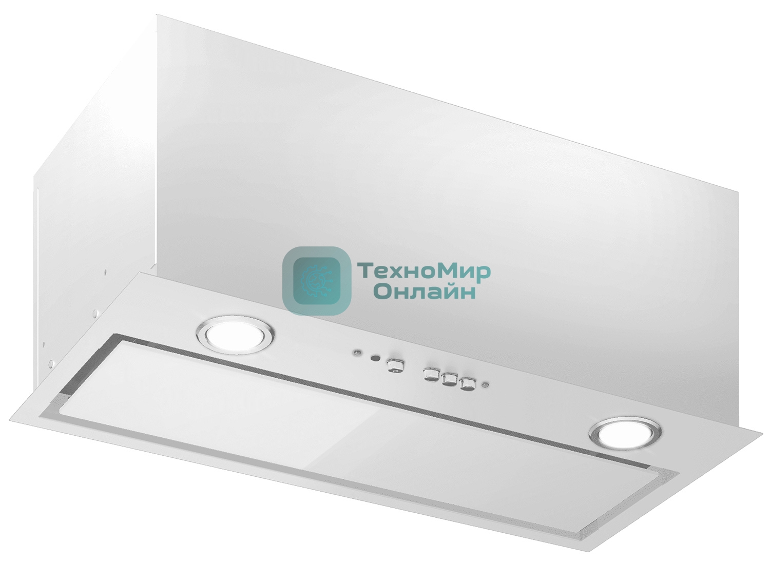 Вытяжка встраиваемая Elikor Cube 60П-1000 белый SM/белый, 59.8 см, 1000 куб. м/ч, 57 дБ