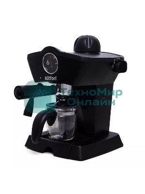 Кофеварка рожковая Kitfort КТ-706 черный, исп. кофе - молотый, 0,25 л, 800 Вт, 3,5 бар