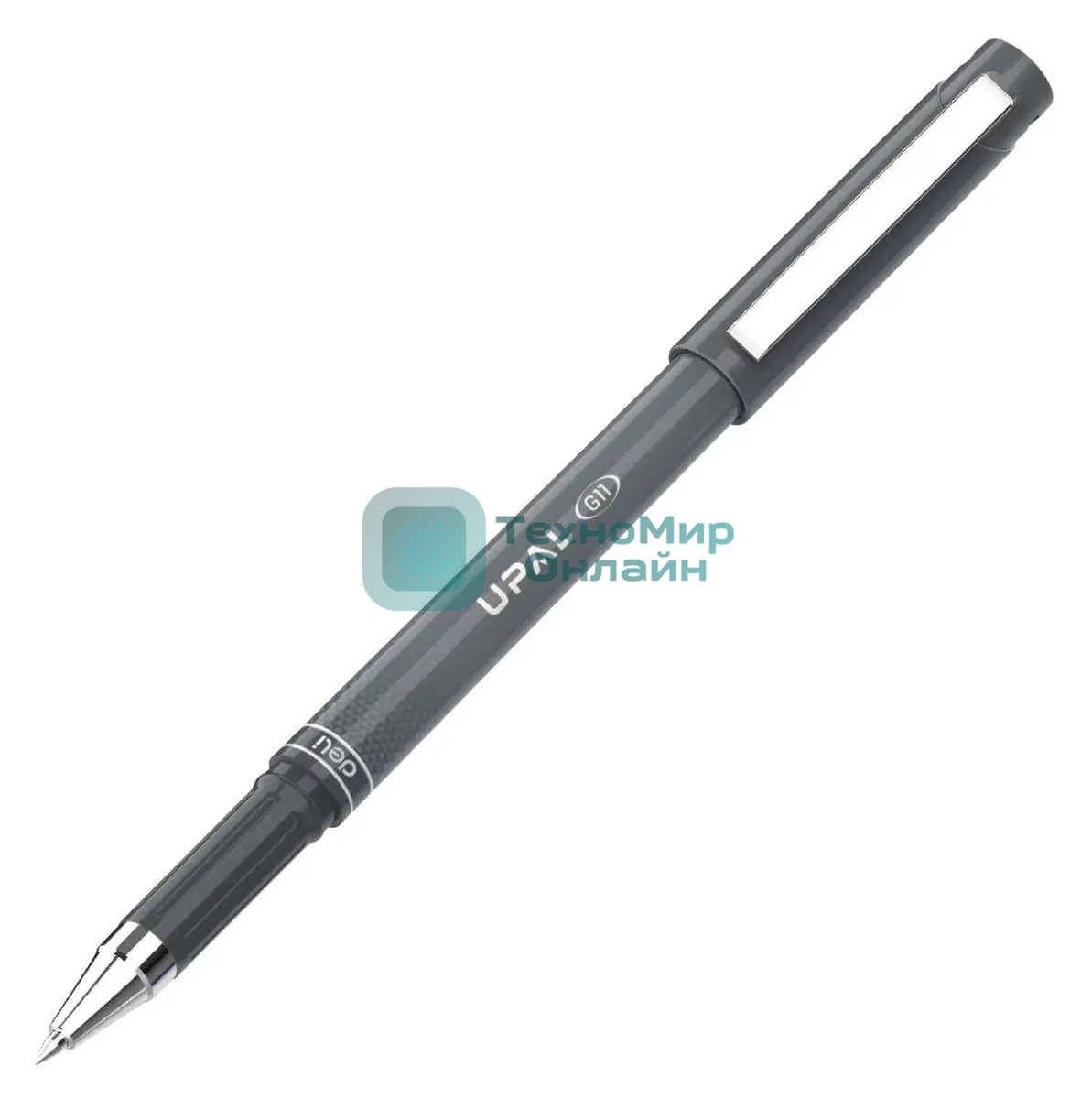 Ручка гелевая Deli Upal EG11-BK темно-серый, d=0.7мм, черные чернила