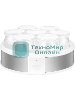 Йогуртница Kitfort КТ-6405 20Вт 7б. 180 мл упр.:механич. серебристый/белый