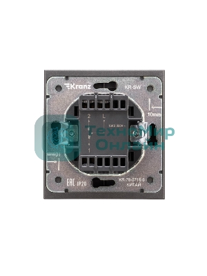 Выключатель Kranz STRONG 1 кл проходной (переключатель) с подсветкой 10А с/у графит