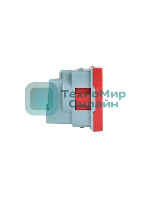 Розетка EKF PROxima 45х45 (2 модуля), с заземлением, красная, прямая