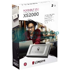 Внешний SSD Kingston XS2000, 2TB, USB 3.2 Gen 2x2 Type-C, R/W 2000/2000, серебристый