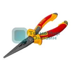 Длинногубцы прямые Denzel диэлектрические рукоятки до 1000 В, трехкомпонентные рукоятки, 205 мм