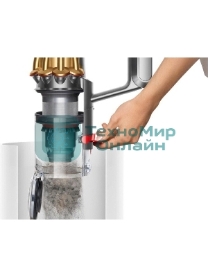 Пылесос вертикальный Dyson V12S Detect Slim Submarine 485350-01 золотой/серый металлик, питание от аккумулятора, 150 Вт, уборка сухая/влажная, пылесборник 0.35 л