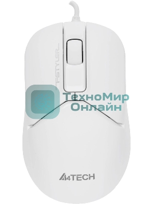 Мышь проводная A4Tech Fstyler FM12S белый, 1200 dpi, USB, кнопки - 3