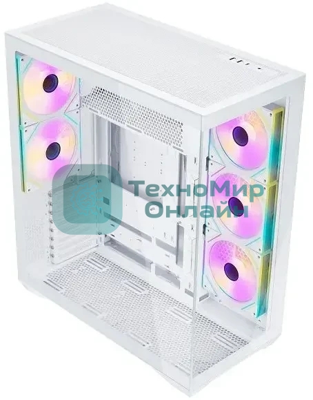 Корпус ATX Eurocase M4801 white, без БП, закаленное стекло 2 стороны