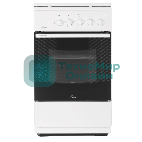 Плита Газовая Flama FG 24023 W белый (металлическая крышка) реш.эмаль
