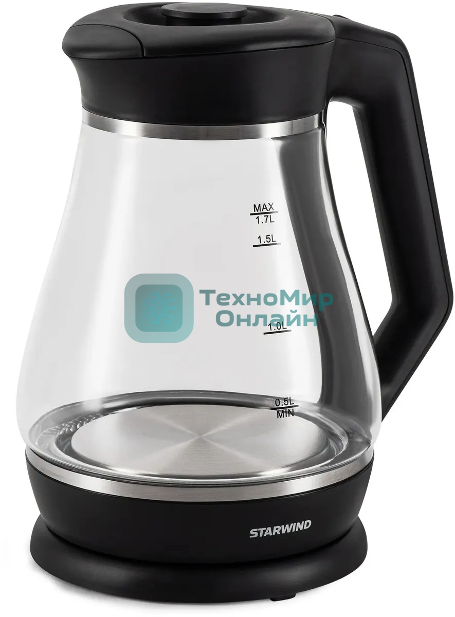 Чайник электрический Starwind SKS2035 1.7 л, 2200 Вт, черный