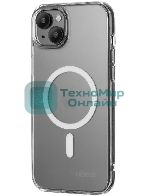 Чехол (клип-кейс) uBear для Apple iPhone 15 Plus Real Mag Case with MagSafe прозрачный (CS254TT67RL-I23M)