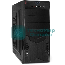 Компьютерный корпус Miditower ExeGate CP-601-UNS500 (ATX, БП UNS500 с вент. 12см, 2*USB, аудио, черный)