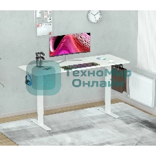 Стол компьютерный Cactus CS-EDL-WWT столешница ДСП, белый каркас белый