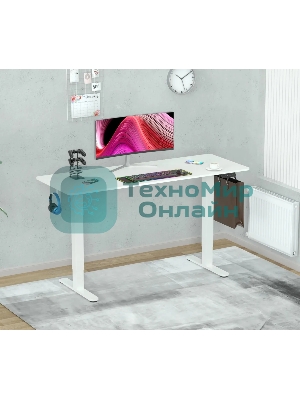 Стол компьютерный Cactus CS-EDL-WWT столешница ДСП, белый каркас белый