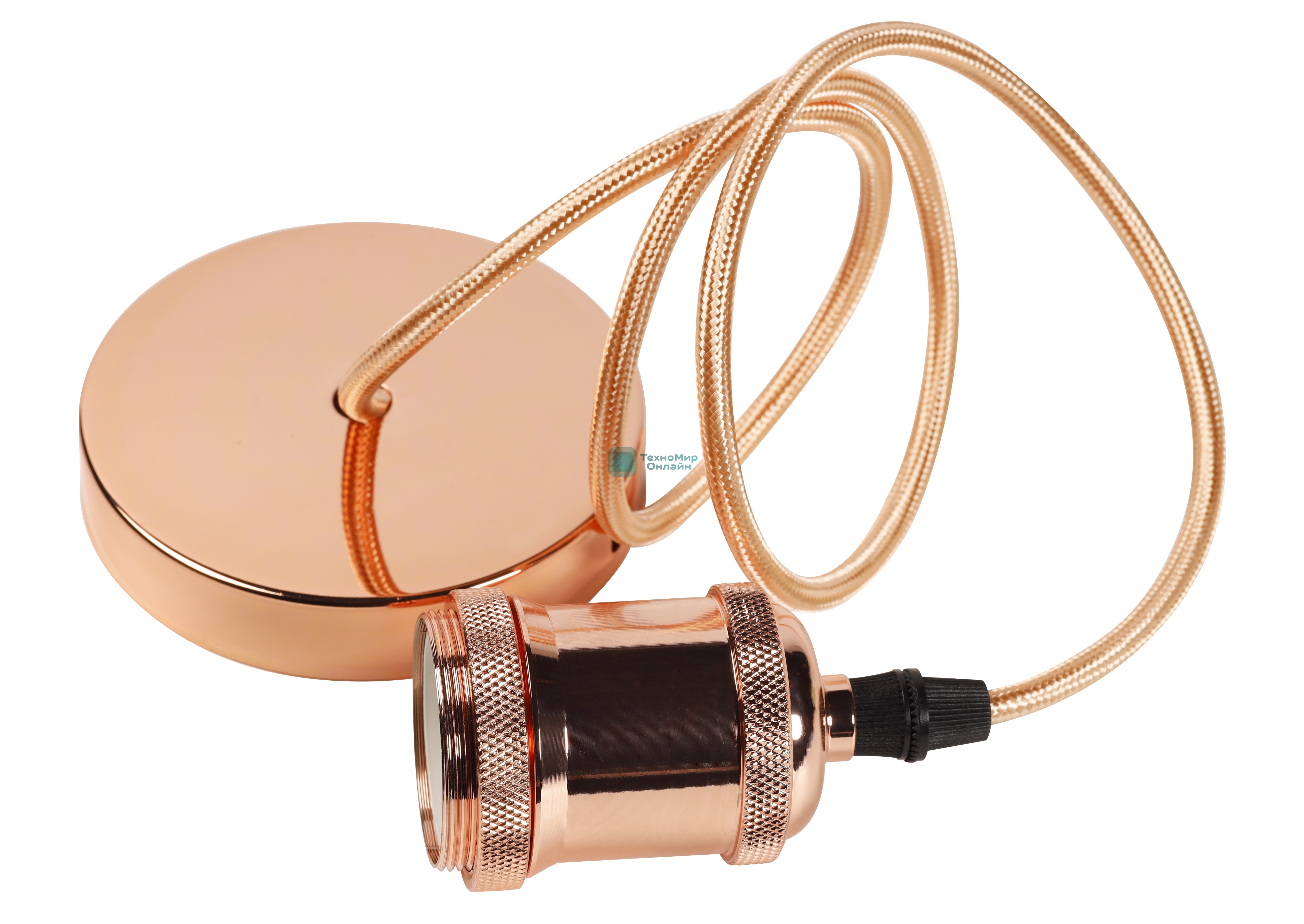 Светильник подвесной Smartbuy (SBE-CLHE27m-c) с патроном металлическим e27, 1 м, медь