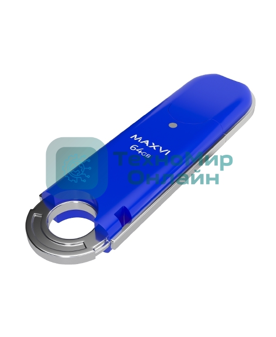 Флешка USB Maxvi P2 blue (FD64GBUSB20C10P2), 64Gb, USB 2.0, R/W 20/10, синий